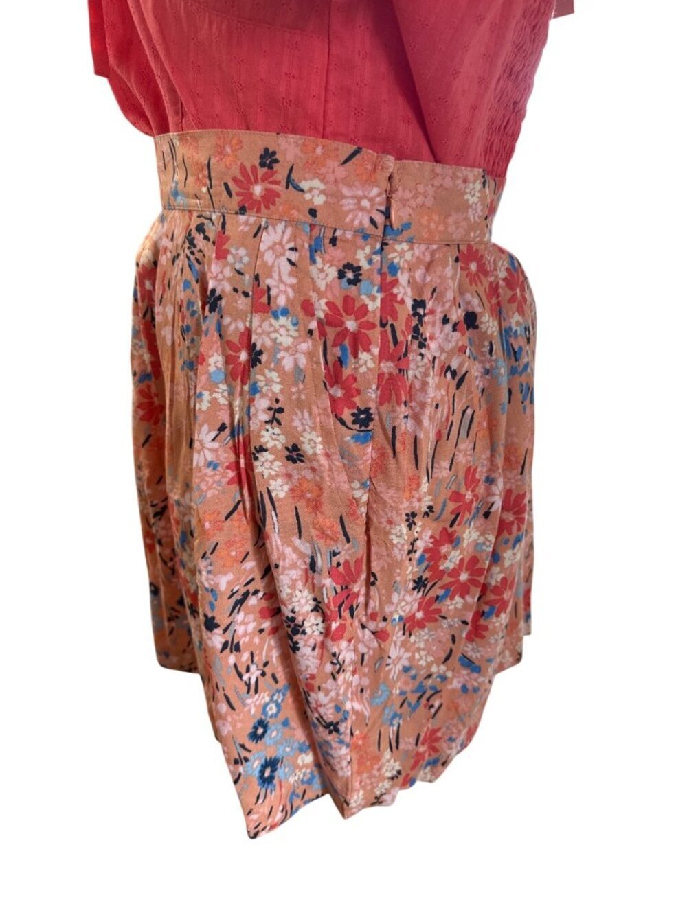Jessica Simpson Floral Skort~Size XL~Peach Blue Pocketed Mini NWT L17 02 - Picture 2 of 9